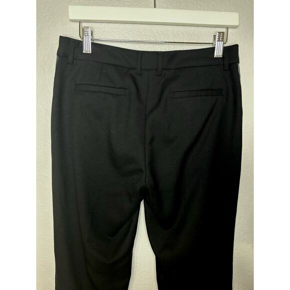 Garnet Hill black wool lined straight/wide leg tuxedo full length trousers sze 6 - Picture 2 of 12